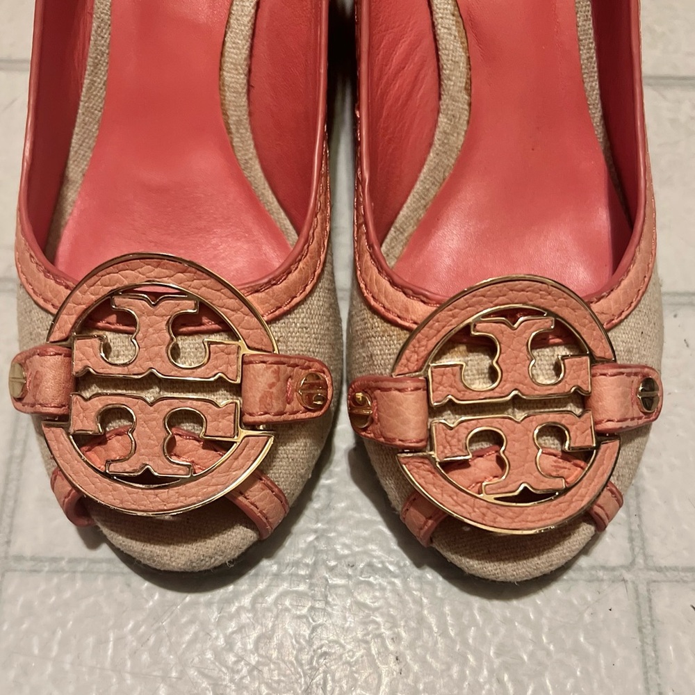 Tory Burch Canvas & Wooden Platform Shoes - Picture 5 of 11